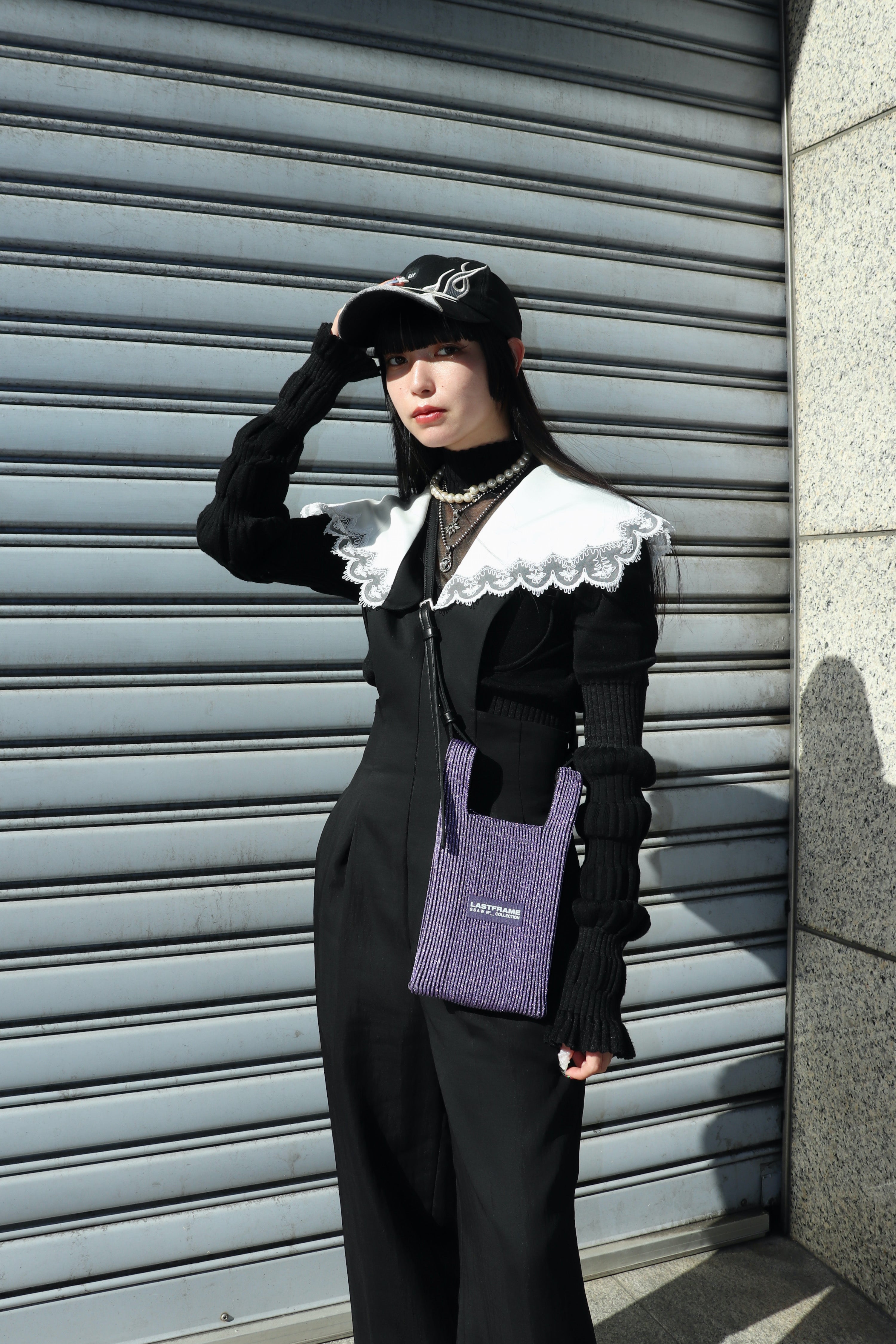 LASTFRAME(ラストフレーム)のKYOTO METALLIC MARKET BAG MINI PURPLEの  
