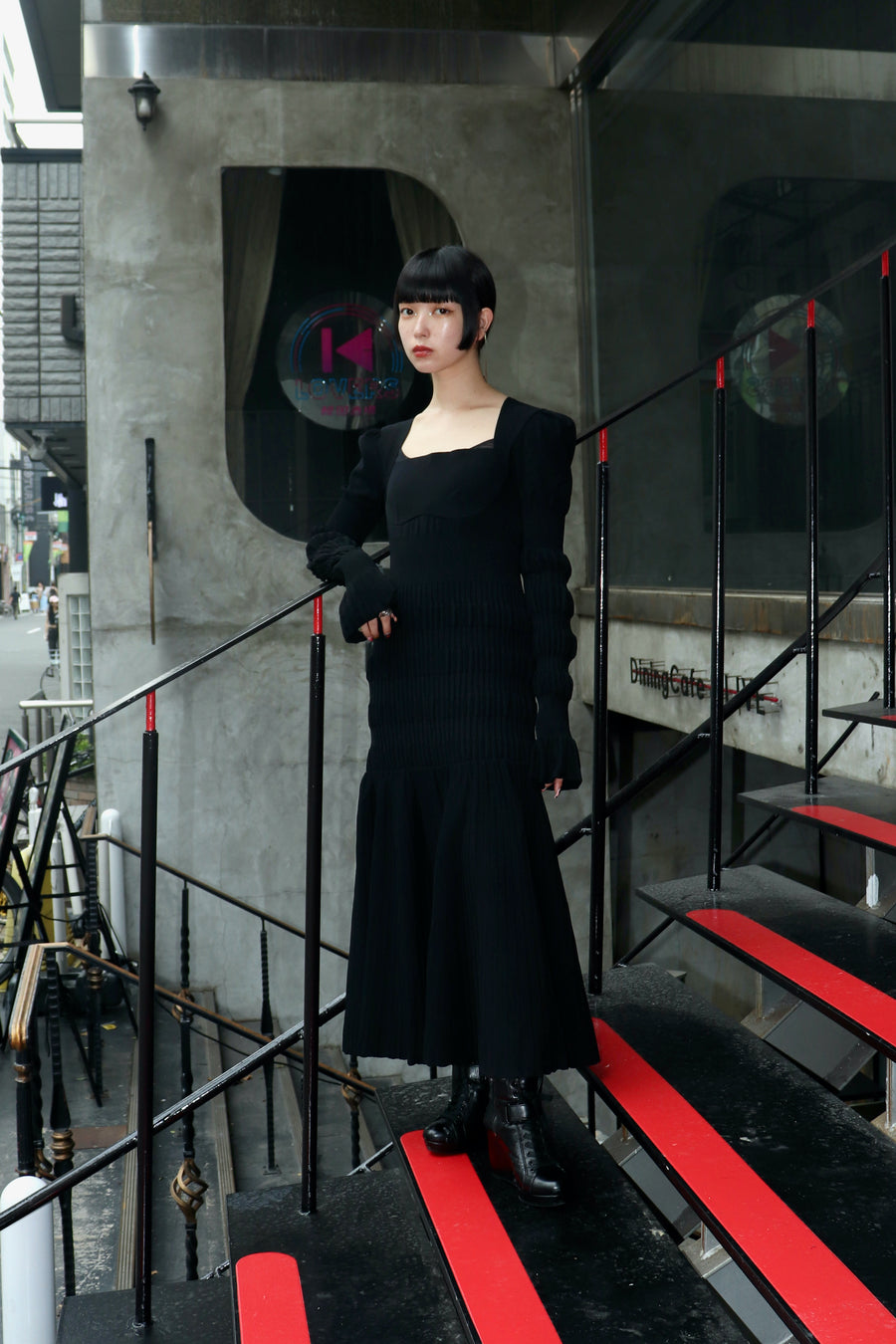 FETICO's Stripe Knit Midi Dress (Dress) Mail Order | Palette Art