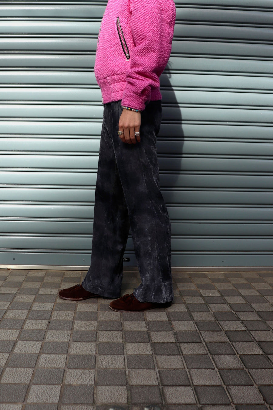 soe  Bleach&Over Dye Velor Pants