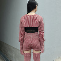 Voltage Control Filter(VOC)のWool Rib Knit Short Bolero REDの通販