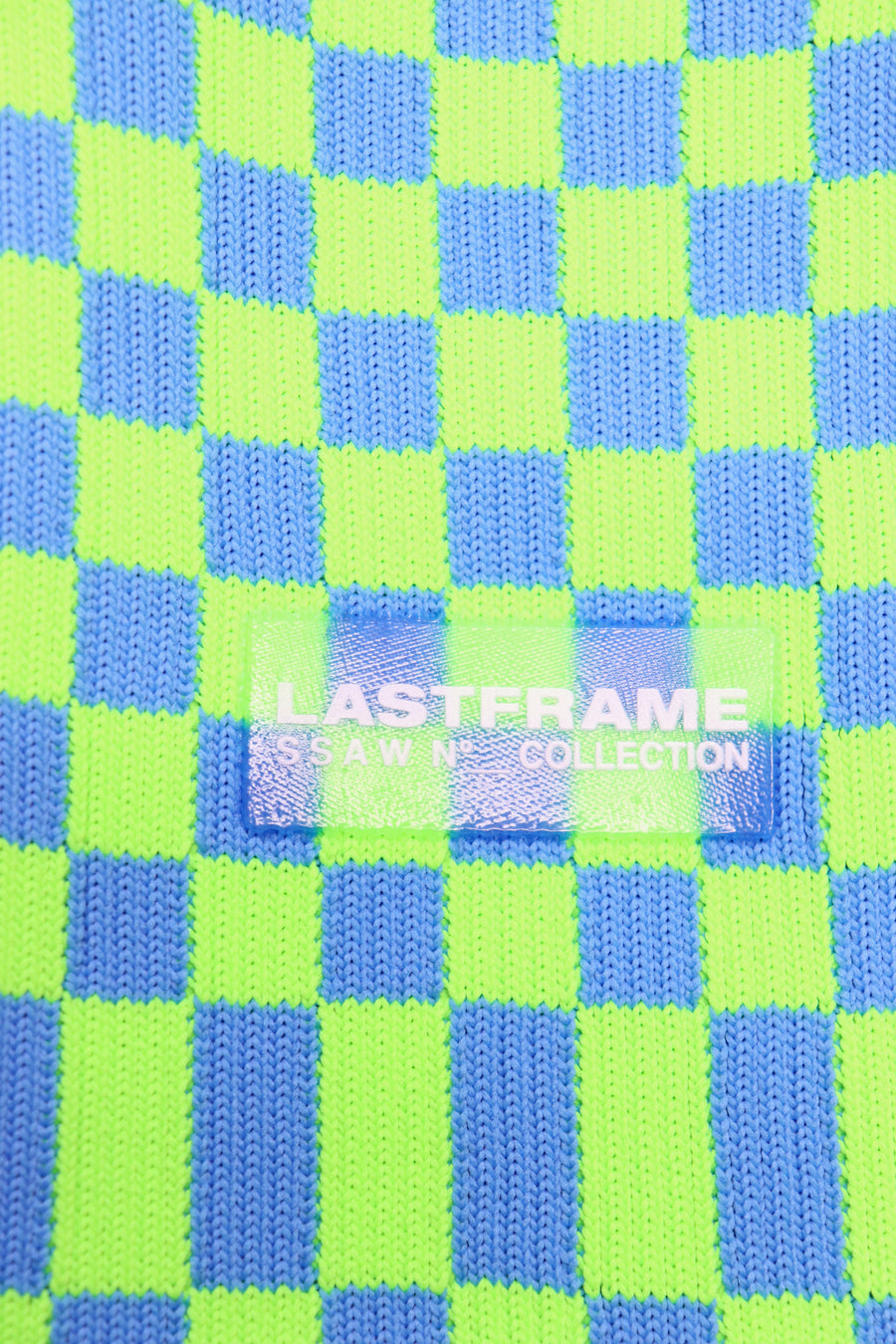 LASTFRAME  ICHIMATSU MARKET BAG MINI(NEON BLUE-LIME GREEN)