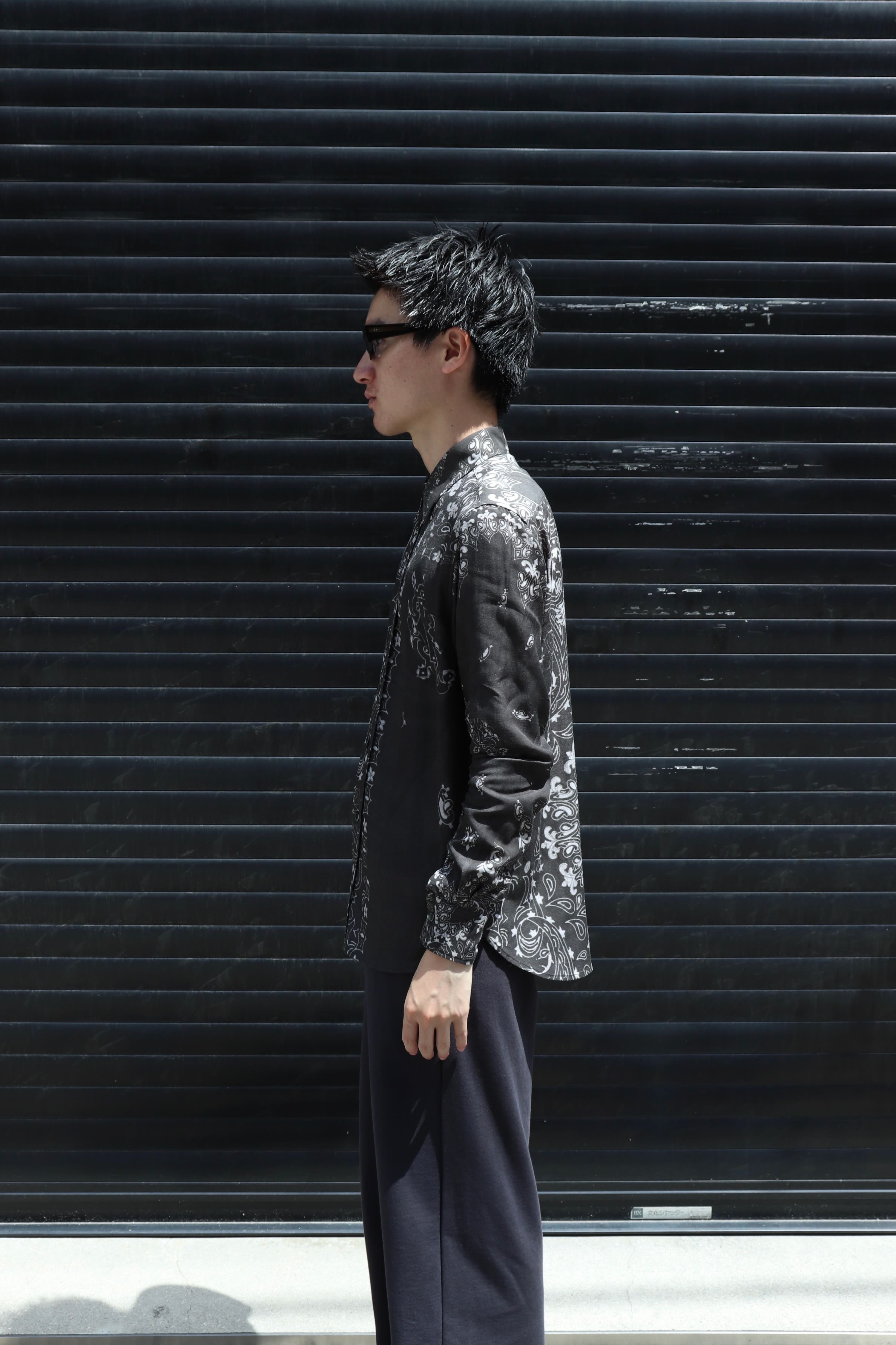 MASU(エムエーエスユー)のCRUSHED PAISLEY PRINT SHIRT BLACKの通販