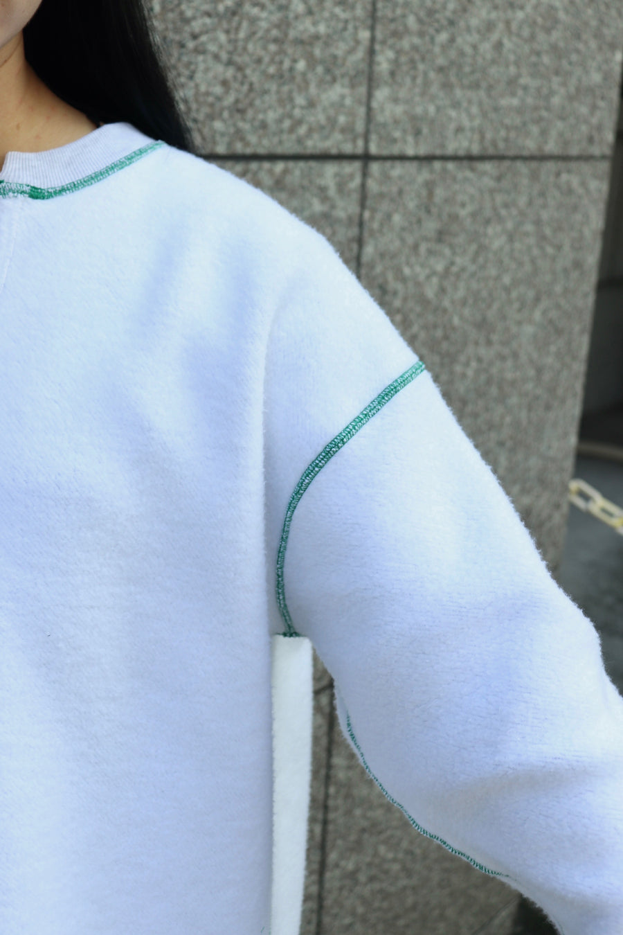 kotohayokozawa  REVERSIBLE SLIT-NECK PULLOVER(WHITE)