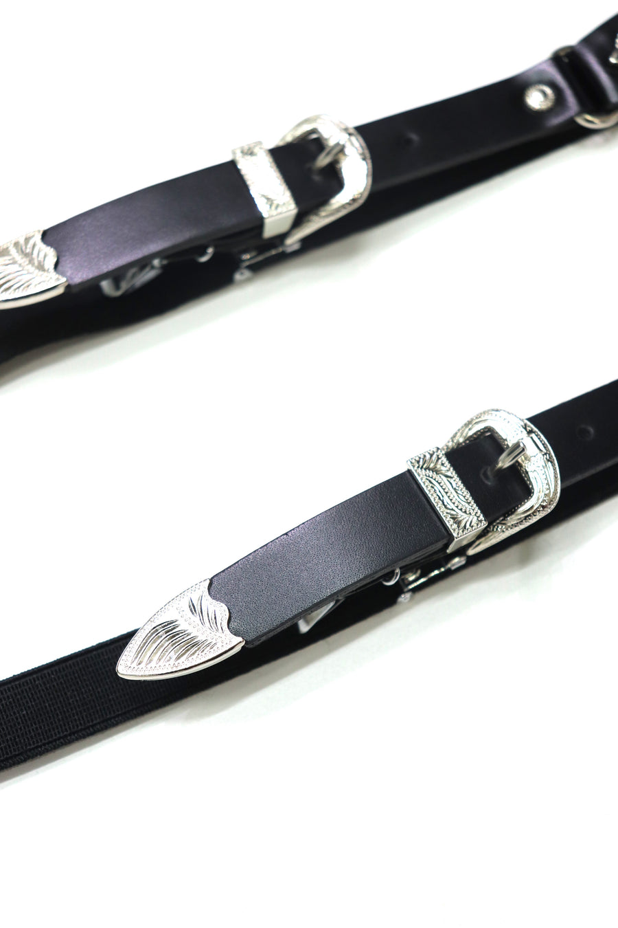 TOGA  Metal leather suspenders