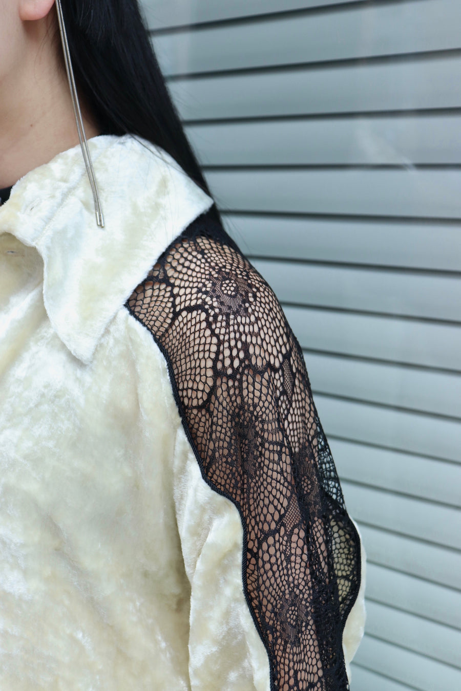 TOGA PULLA  Velvet lace shirt