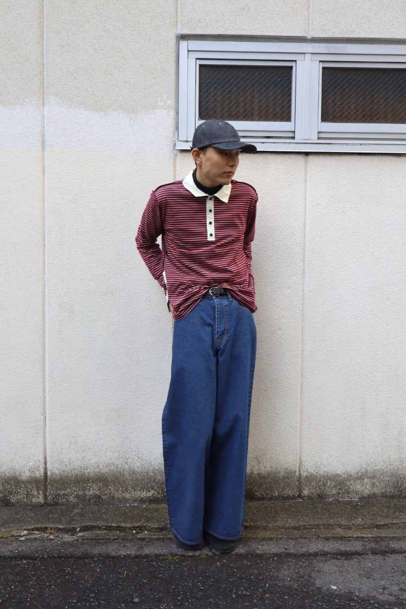 MASU(エムエーエスユー)のOPPOSITE STRIPE PULLOVER SHIRT WINE REDの
