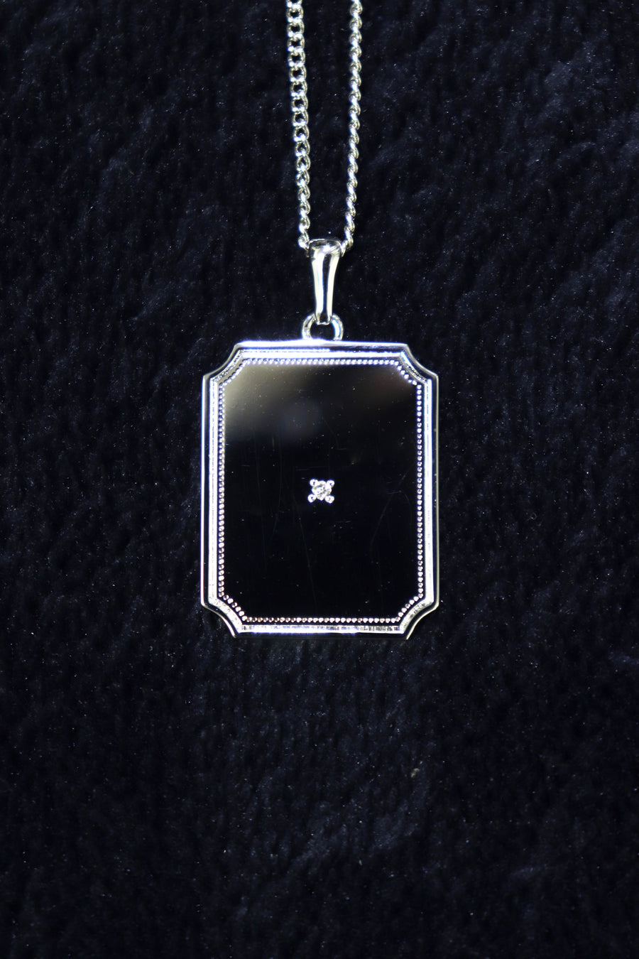 Taiga Igari  Frame Necklace With Diamond(SILVER)
