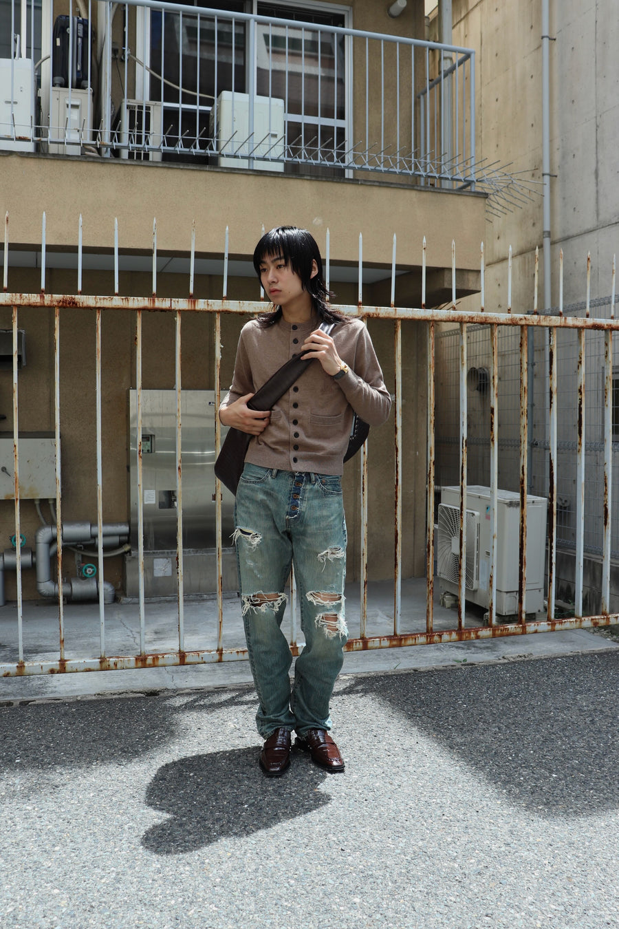 GANNI  Studs Square Toe Loafer Shiny Croco