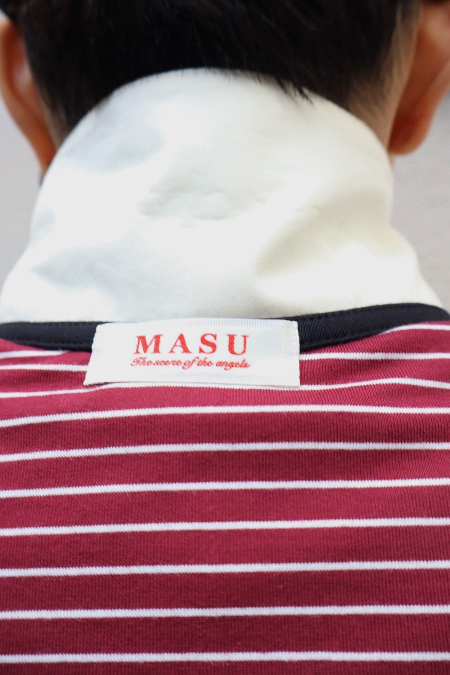 MASU(エムエーエスユー)のOPPOSITE STRIPE PULLOVER SHIRT WINE REDの