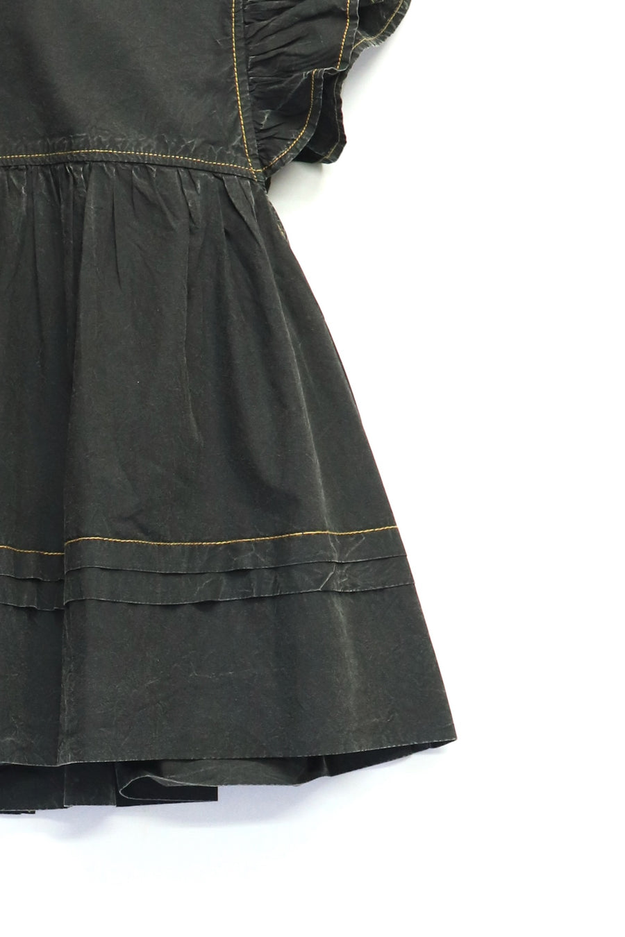 GANNI  Garment Dyed Cotton Frill Sleeve Top