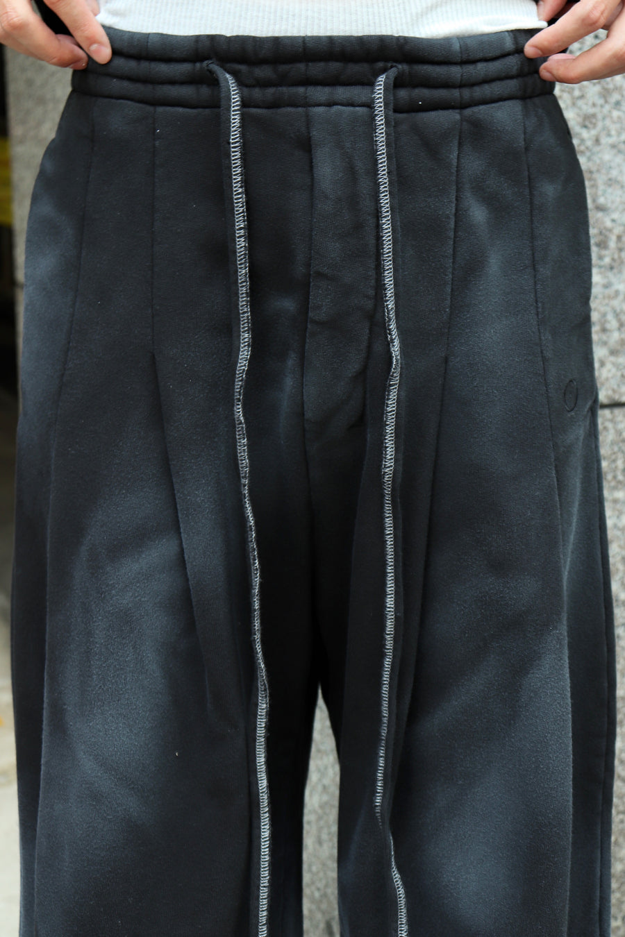 SHINYAKOZUKA  WASHED ORDINARY HOME BAGGY(WASHED BLACK)