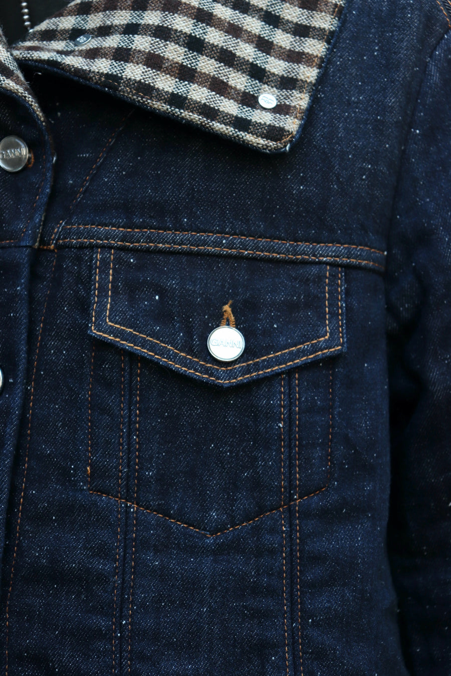 GANNI  Neppy Denim Bonded Jacket