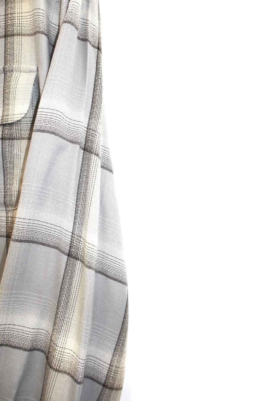 SUGARHILL  OMBRE PLAID OPEN COLLAR SHIRTS(SMOKE BLUE)