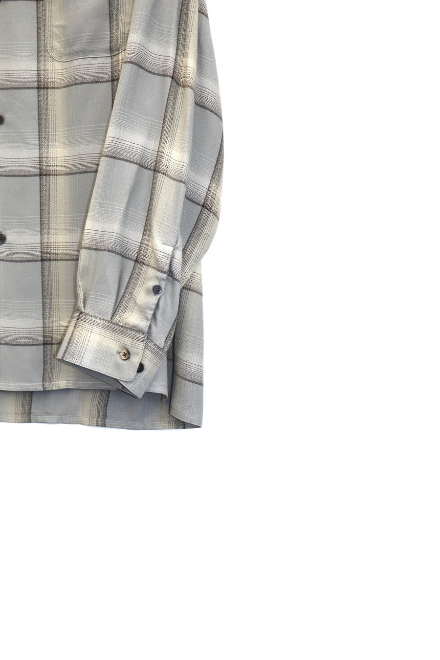 SUGARHILL  OMBRE PLAID OPEN COLLAR SHIRTS(SMOKE BLUE)