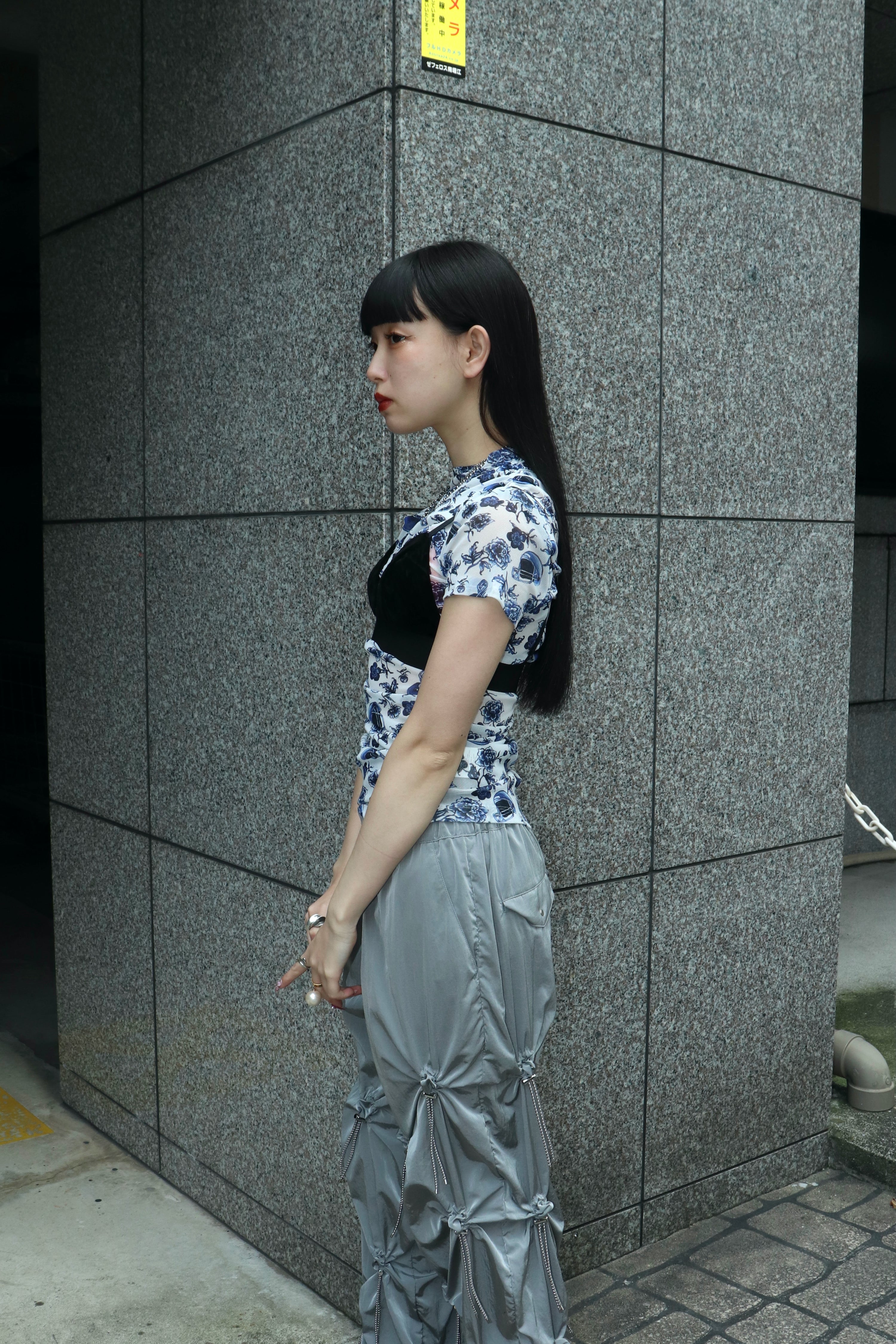 トップス BELPER PRINTED MESH TOP BELPER(ベルパー)のPRINTED MESH TOP WHITE(トップス)の通販