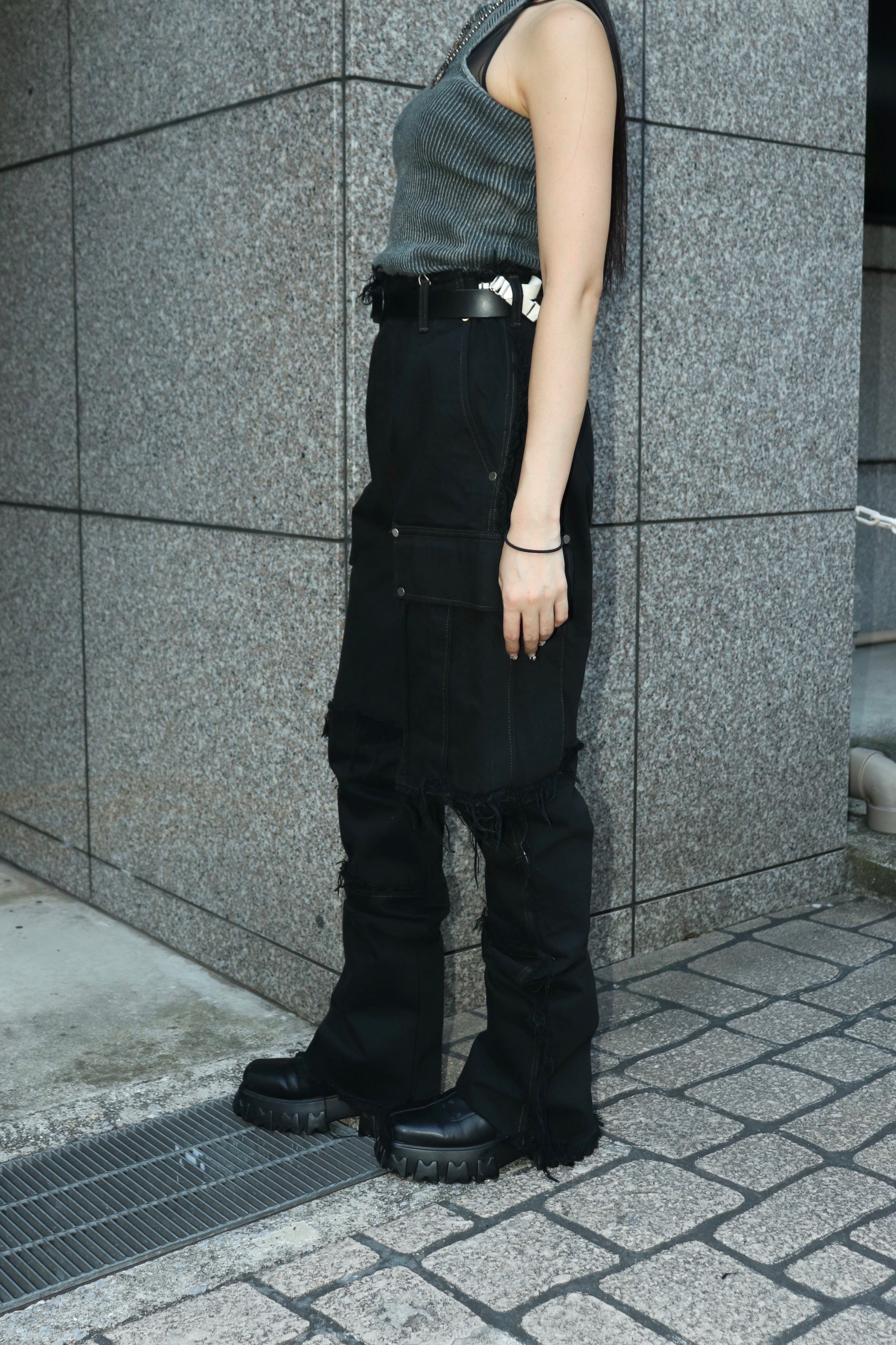 VOLTAGE CONTROL FILTER / 24AW/DENIM CARGO SHORTS/ボトム/M/デニム/BLK/24AW-PT02 Voltage Control Filter(VOC)のDENIM CARGO SHORTSの通販｜PALETTE art