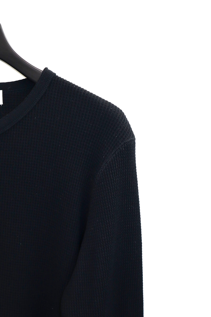 Urig  2025aw 4B HENRYNECK WAFFLE LS(BLACK)