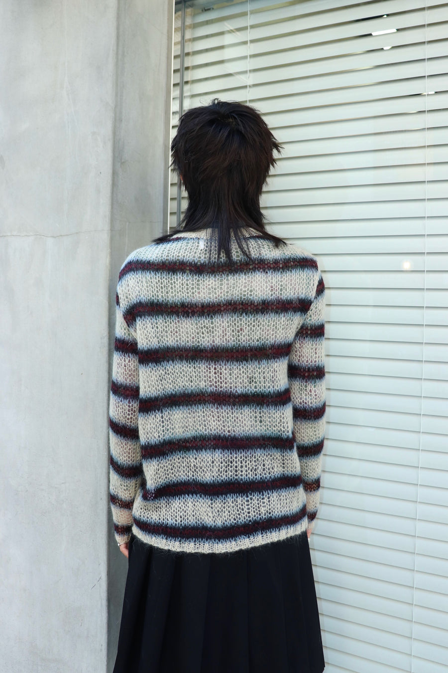 SUGARHILL  MOHAIR STRIPE PULLOVER(WINE STRIPE)