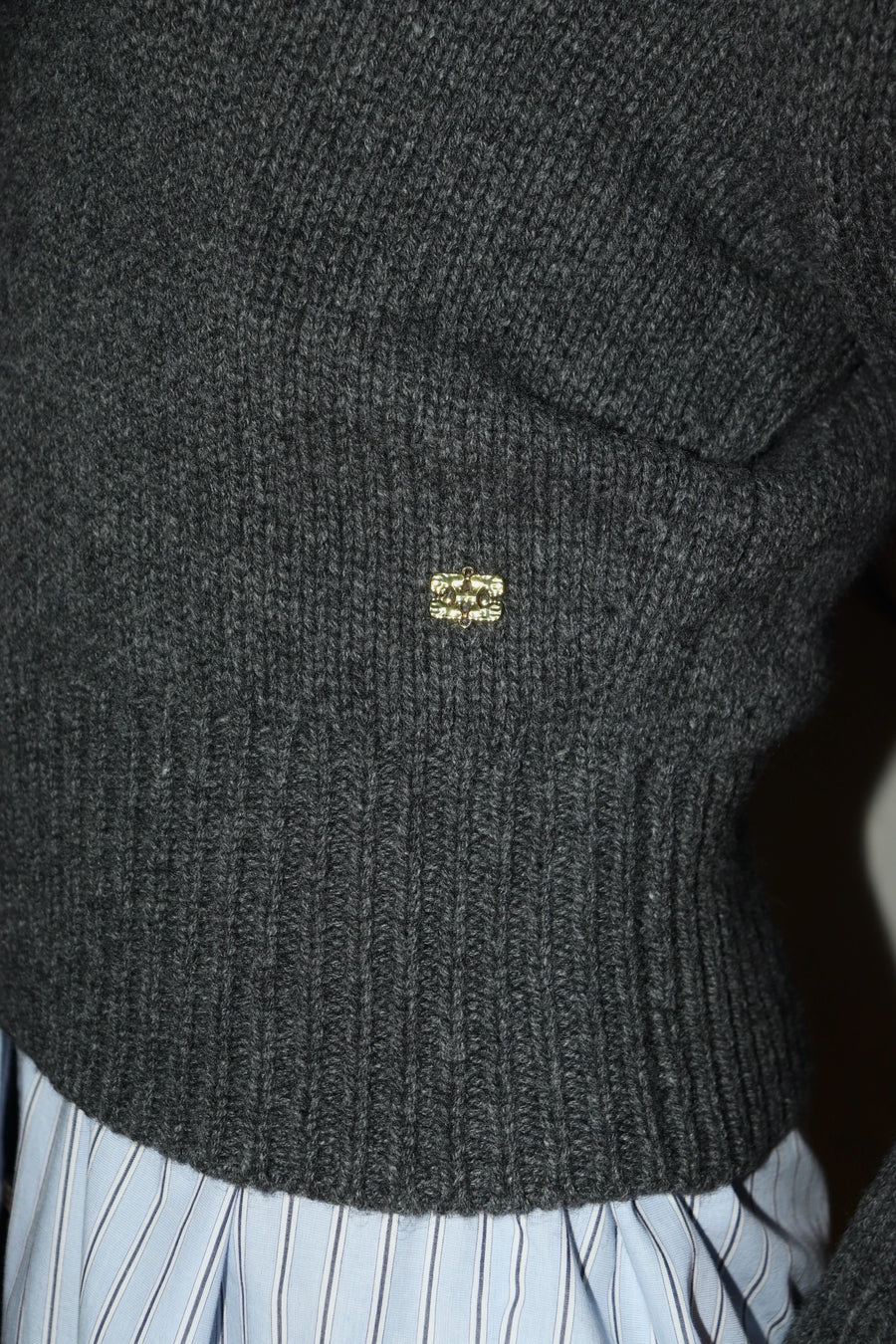 GANNI  Wool Yak Mix Deep V-neck