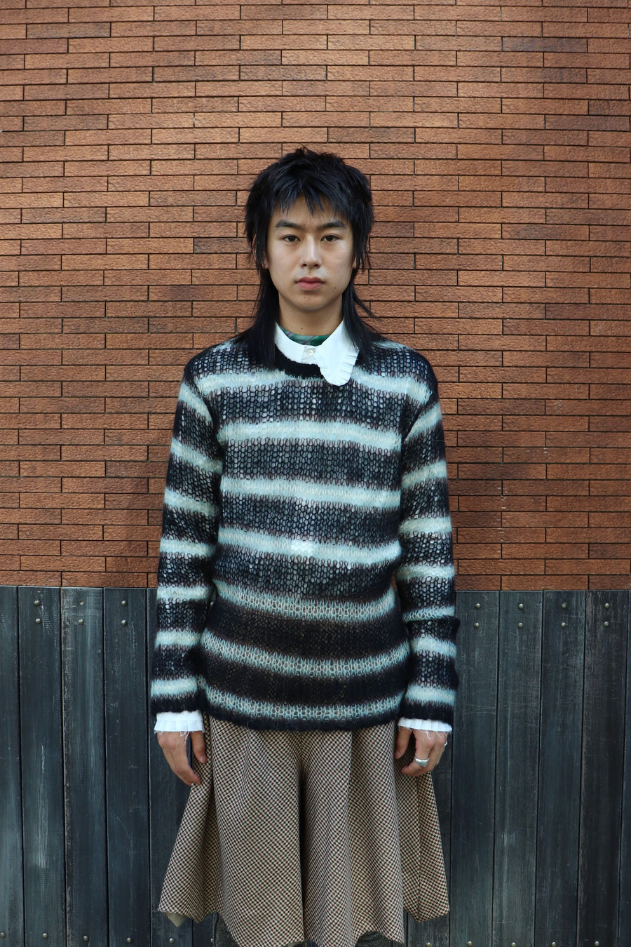 SUGARHILL  MOHAIR STRIPE PULLOVER(MINT STRIPE)