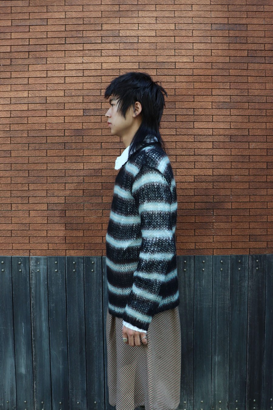 SUGARHILL  MOHAIR STRIPE PULLOVER(MINT STRIPE)