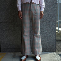 MASU(エムエーエスユー)のGLEN PLAID FLARE TROUSERS REDの通販 