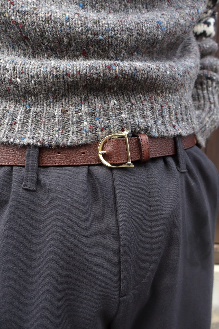 ARTS SCIENCE Thin buckle belt M Black LABORATORIO
