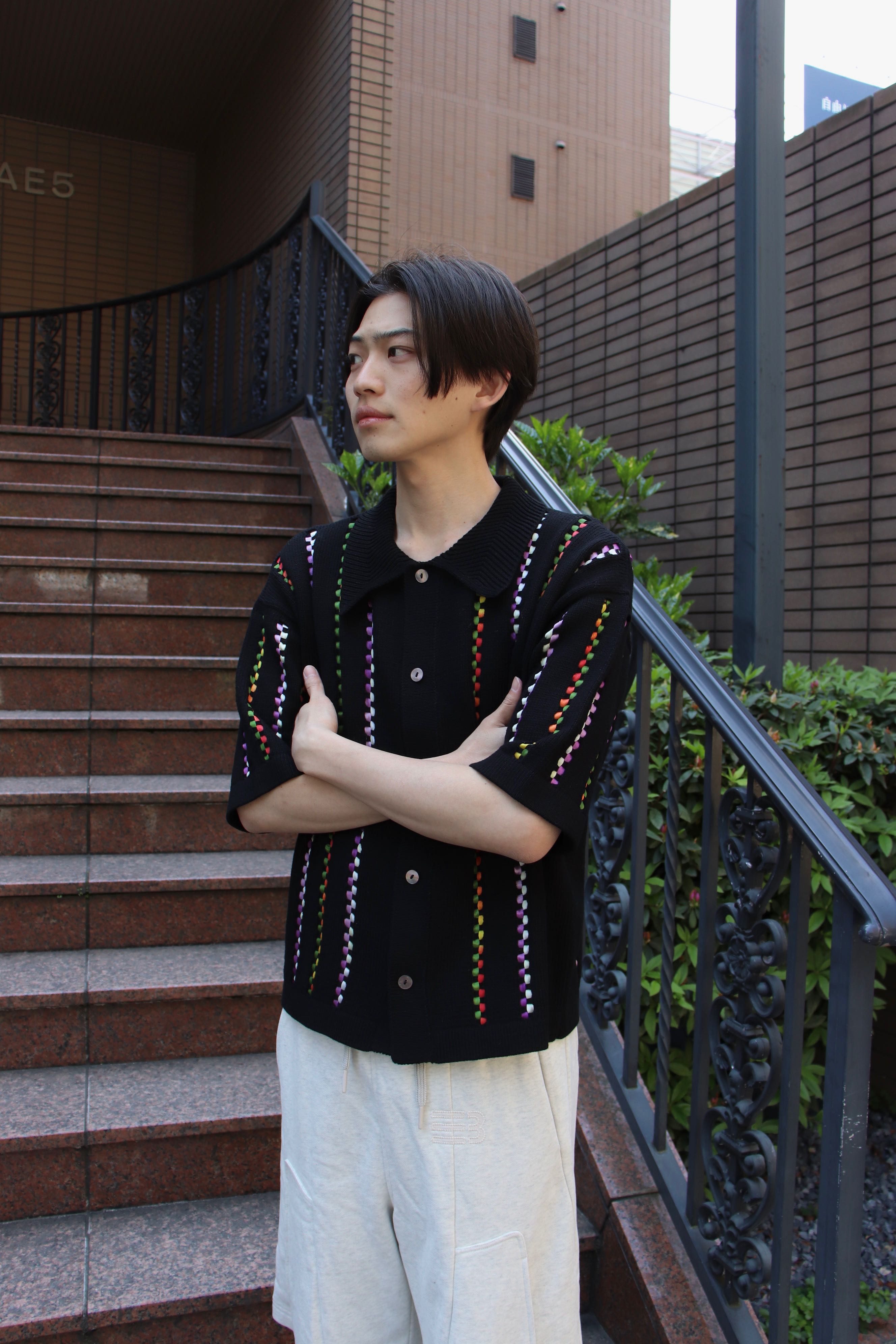 NAMESAKE(ネイムセイク)のBILL STRIPE WARM UP KNIT SHIRTの通販 