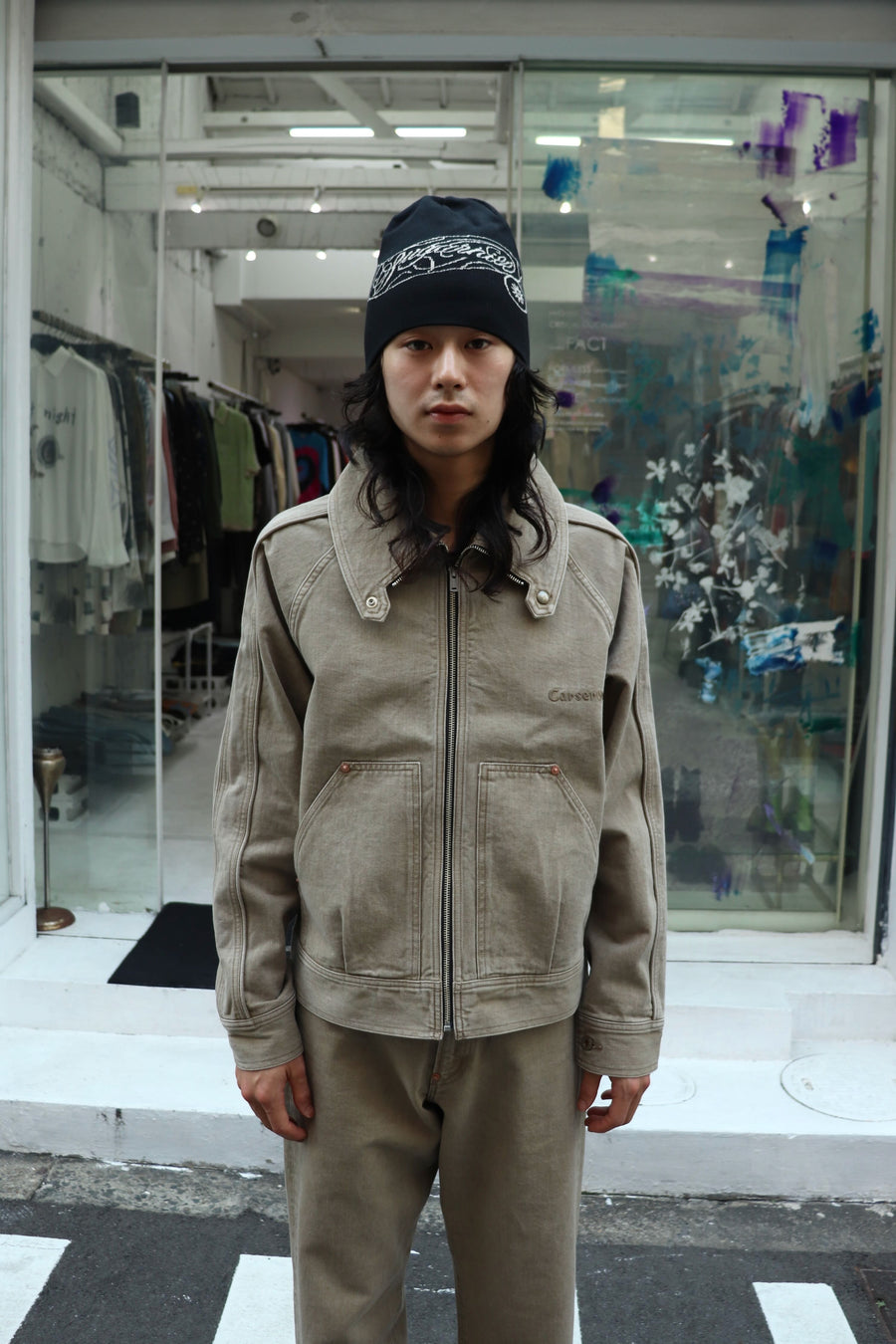 SUGARHILL(シュガーヒル)の“CS” ZIP LACING JACKET TOBACCO BROWNの
