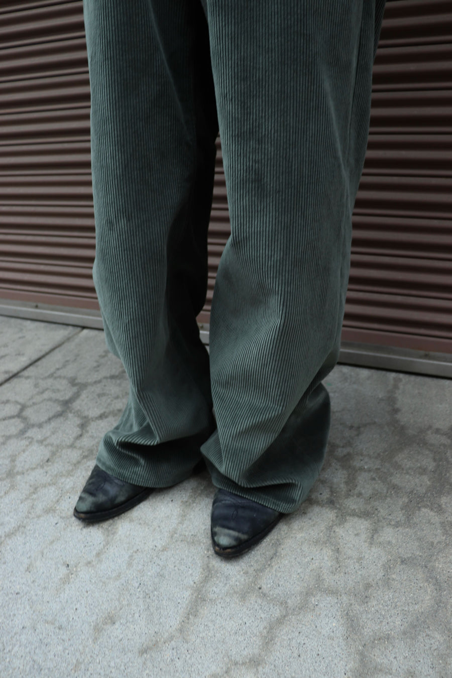 SOSHIOTSUKI  DOUBLE BELTLOOP CORDUROY PANTS(GREEN)