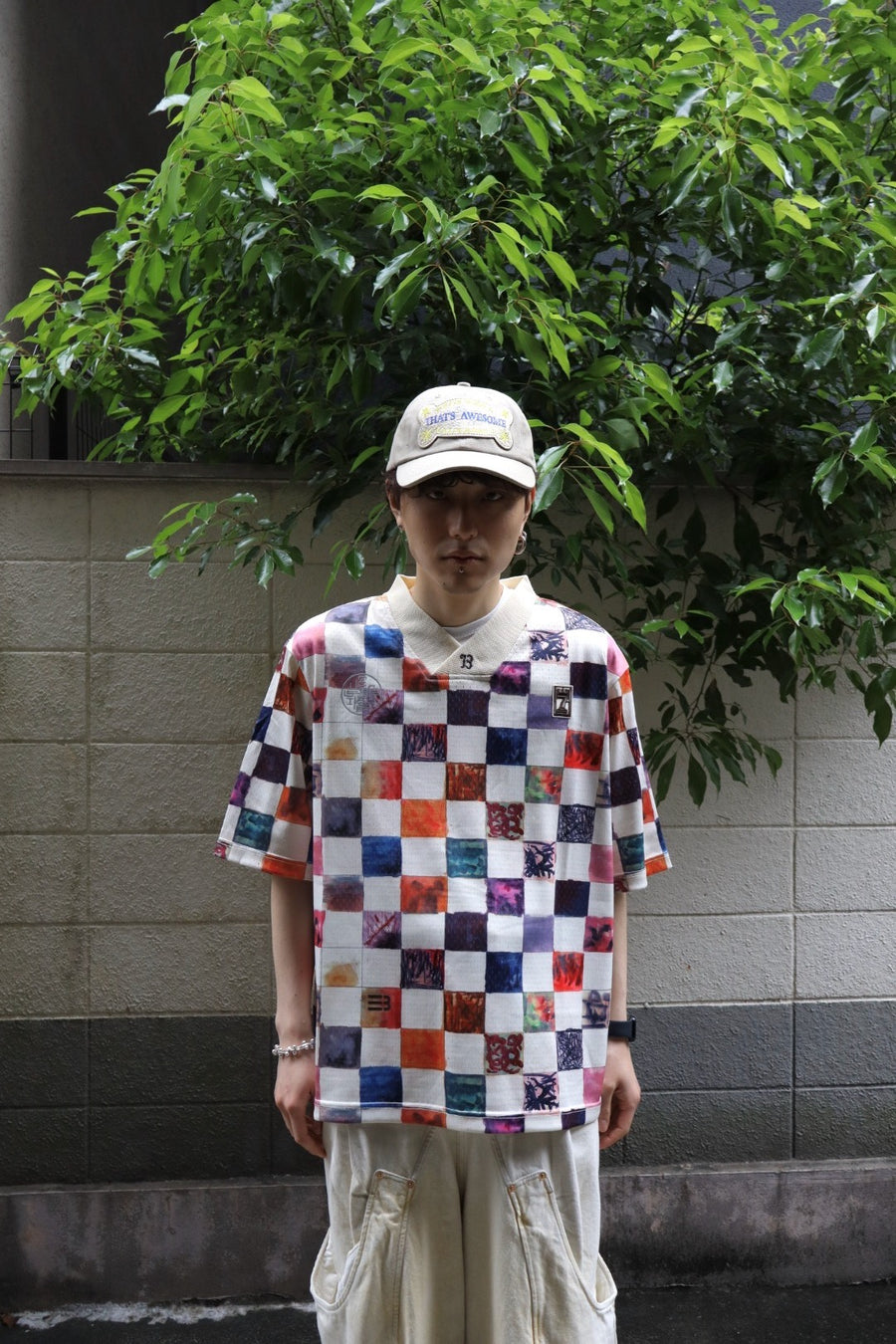 NAMESAKE  CHECKER BOARD SPORTS TOP