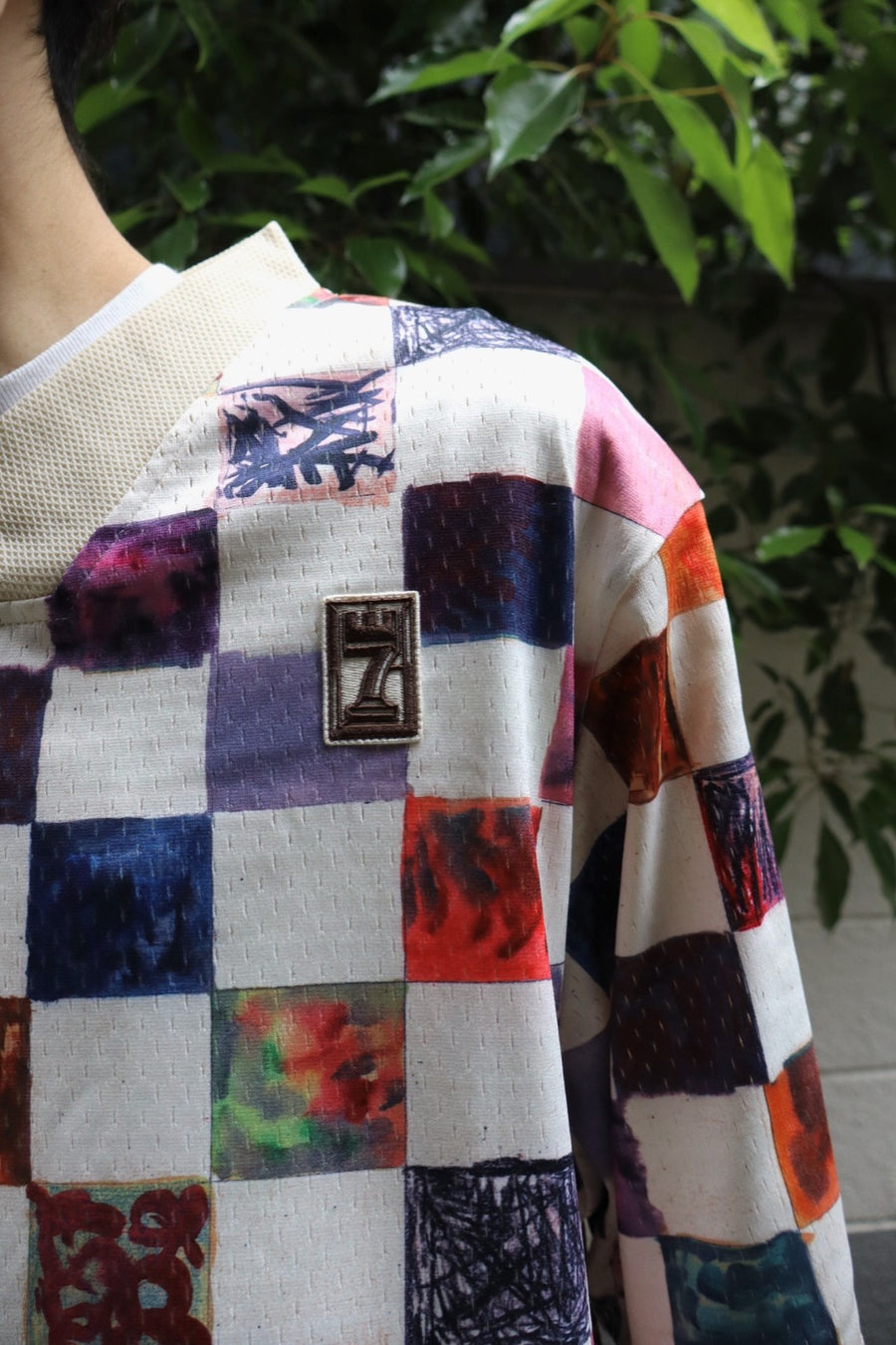 NAMESAKE  CHECKER BOARD SPORTS TOP