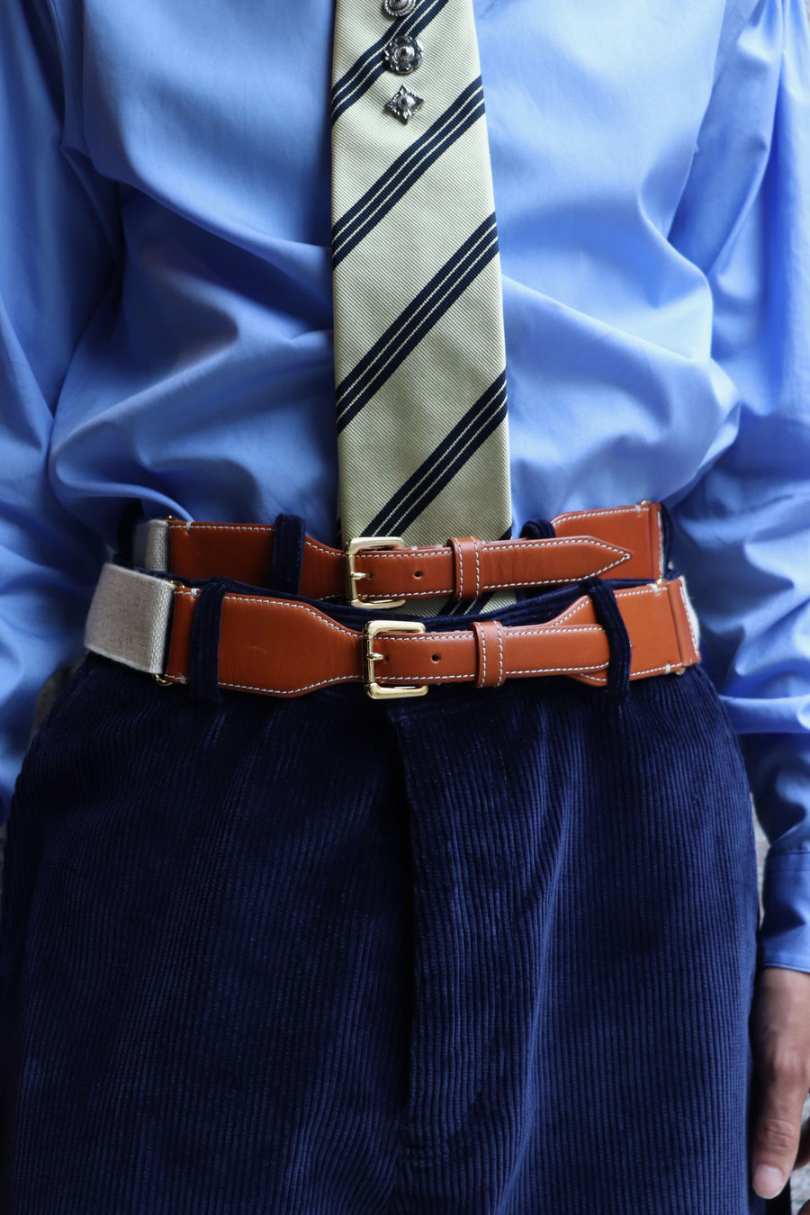 SOSHIOTSUKI  DOUBLE BELTLOOP CORDUROY PANTS(NAVY)