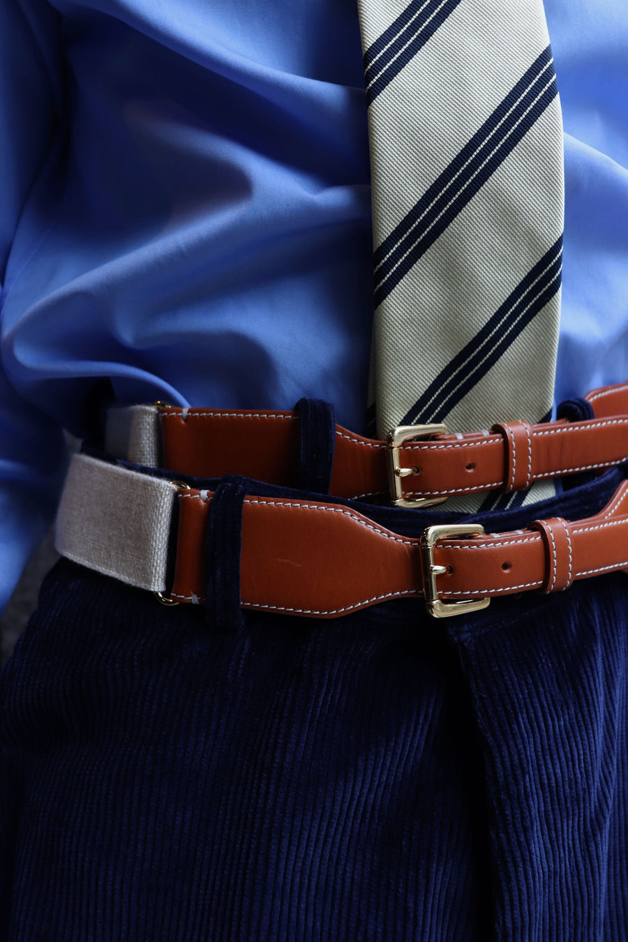 SOSHIOTSUKI  DOUBLE BELTLOOP CORDUROY PANTS(NAVY)