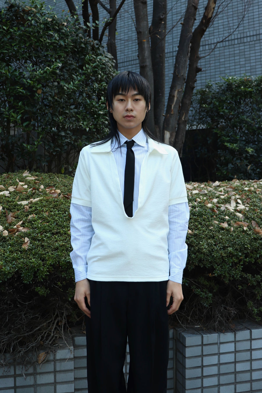 SOSHIOTSUKI  DRY COTTON SKIPPER SHIRT(WHITE)