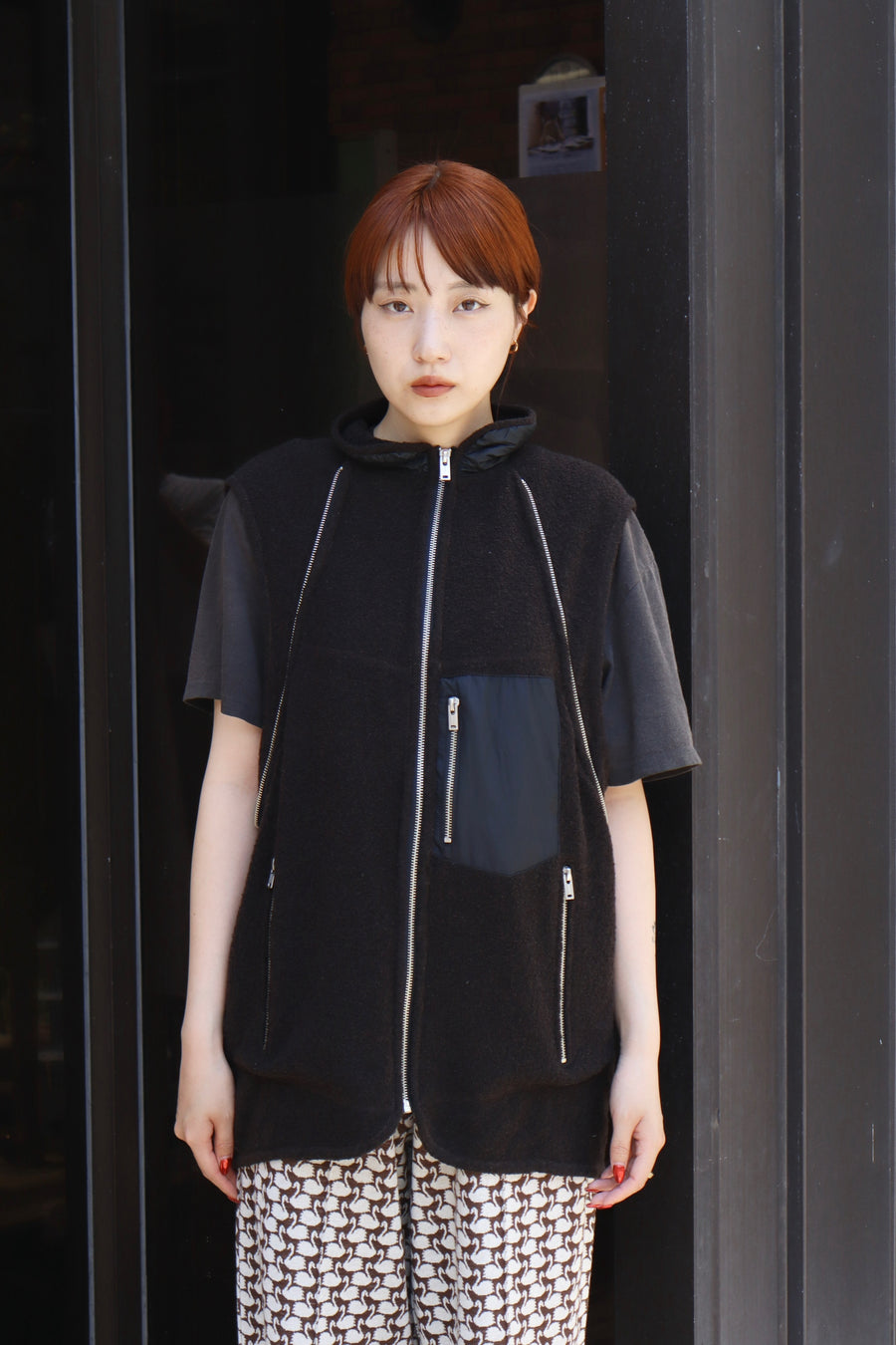 SUGARHILL  BOA ZIP JACKET(DARK BROWN)