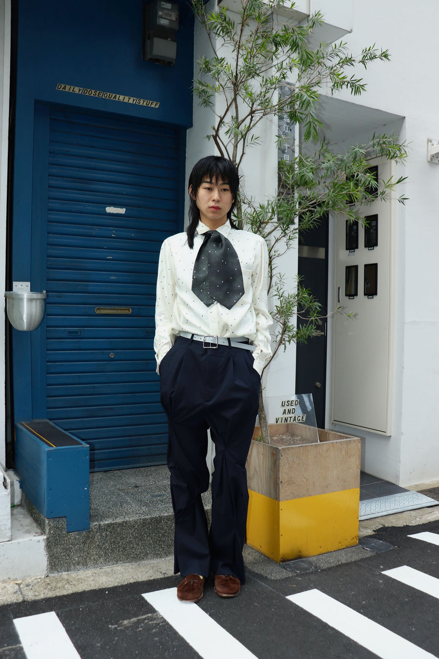 MASU  WARP TROUSERS(NAVY)