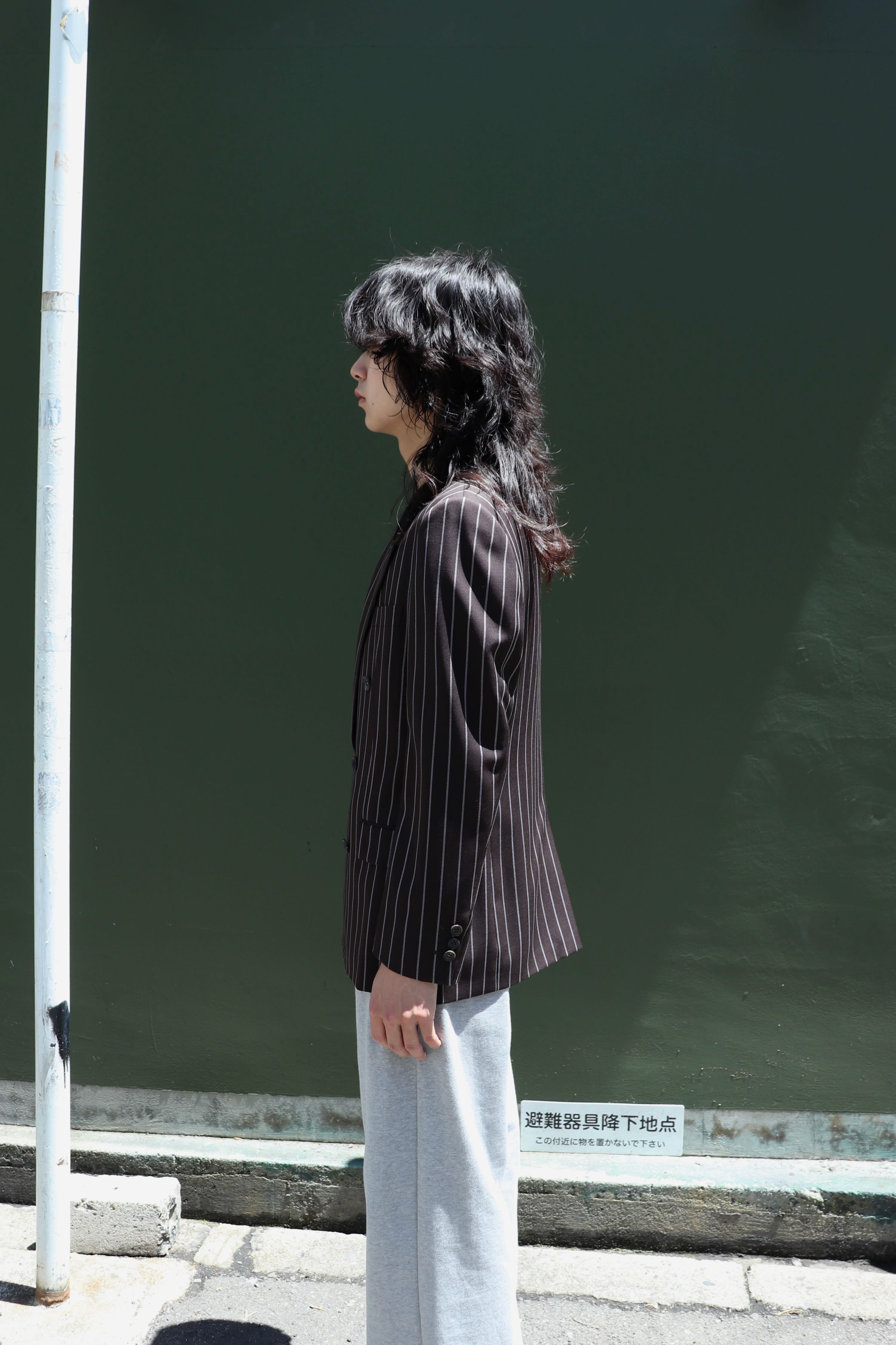 LITTLEBIG Stripe 6B Double Jacket セットアップ LITTLEBIG(リトルビッグ)のStripe 6B Double Jacket BROWNの通販