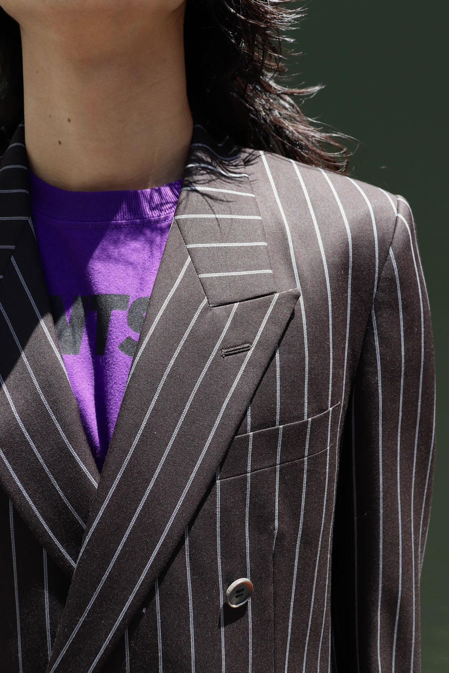 LITTLEBIG(リトルビッグ)のStripe 6B Double Jacket BROWNの通販