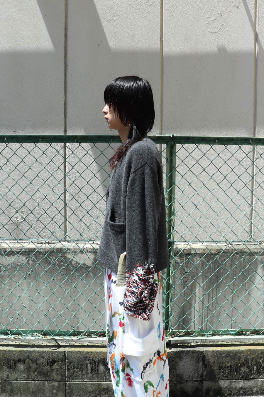 SHINYAKOZUKA  MASCOT HANDS CARDI(CHARCOAL)