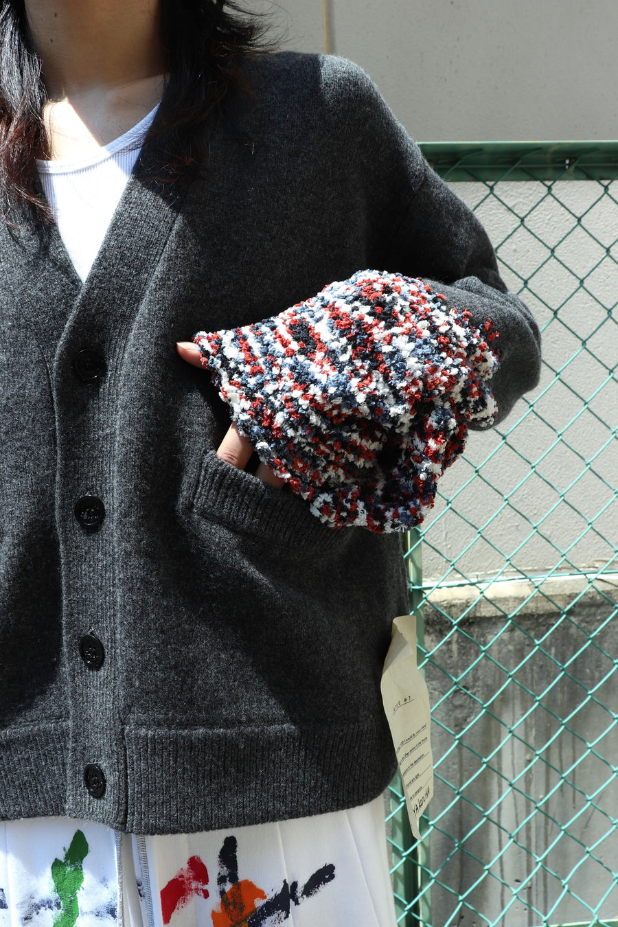 SHINYAKOZUKA  MASCOT HANDS CARDI(CHARCOAL)