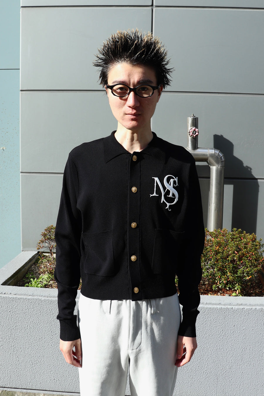 MASU  M.S. CREST CARDIGAN(BLACK)