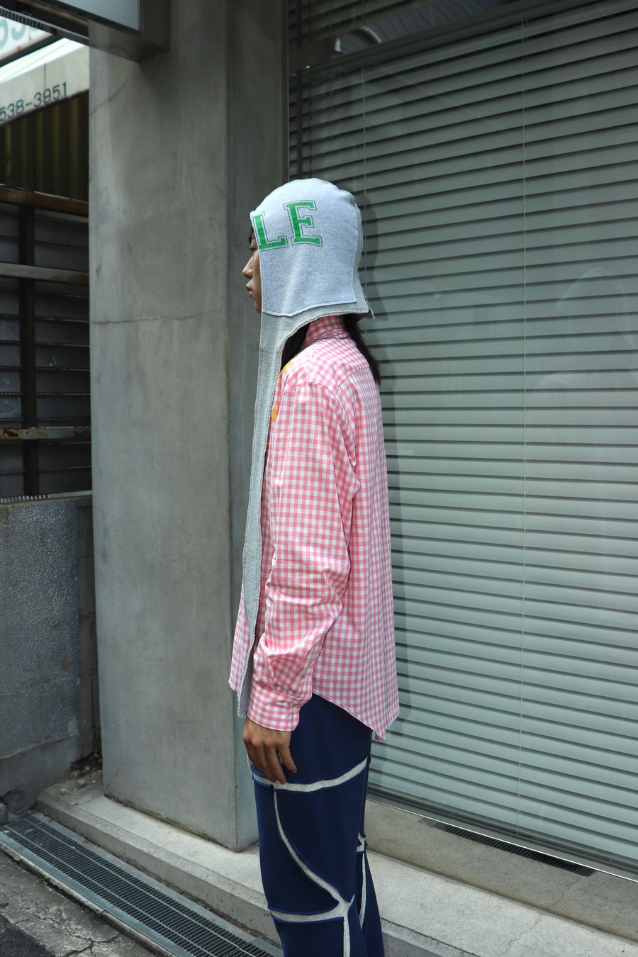 FILME FILLED  Distortion Collar  Shirt(Gingham Pink)