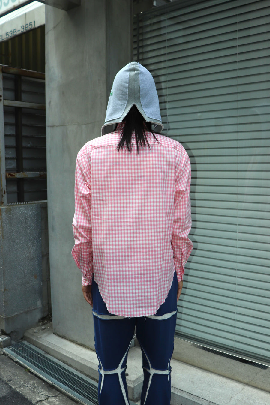 FILME FILLED  Distortion Collar  Shirt(Gingham Pink)