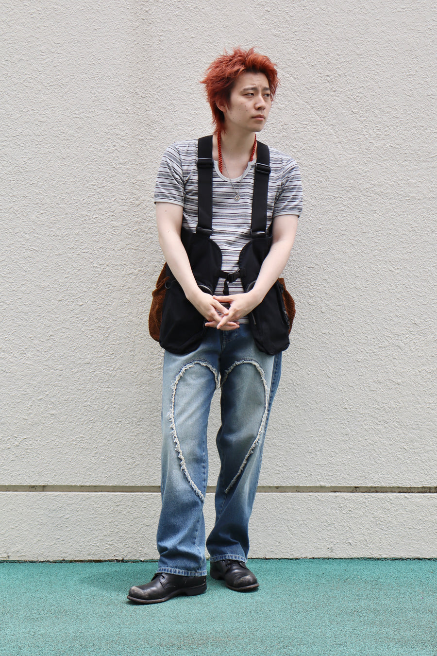 Urig  BI FABRIC GAME VEST(BLACK BROWN)