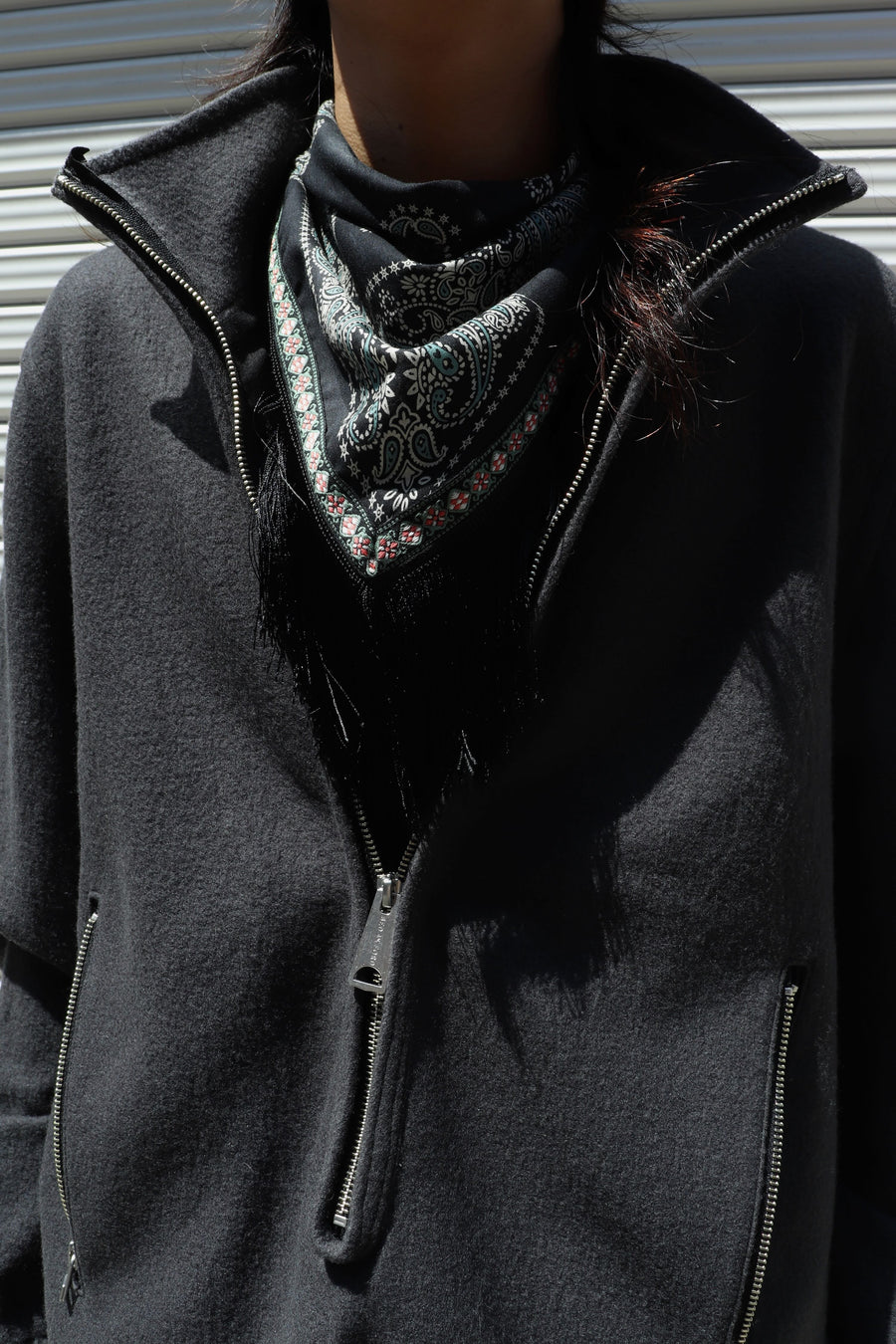 SUGARHILL  FRINGE BANDANA(BLACK)