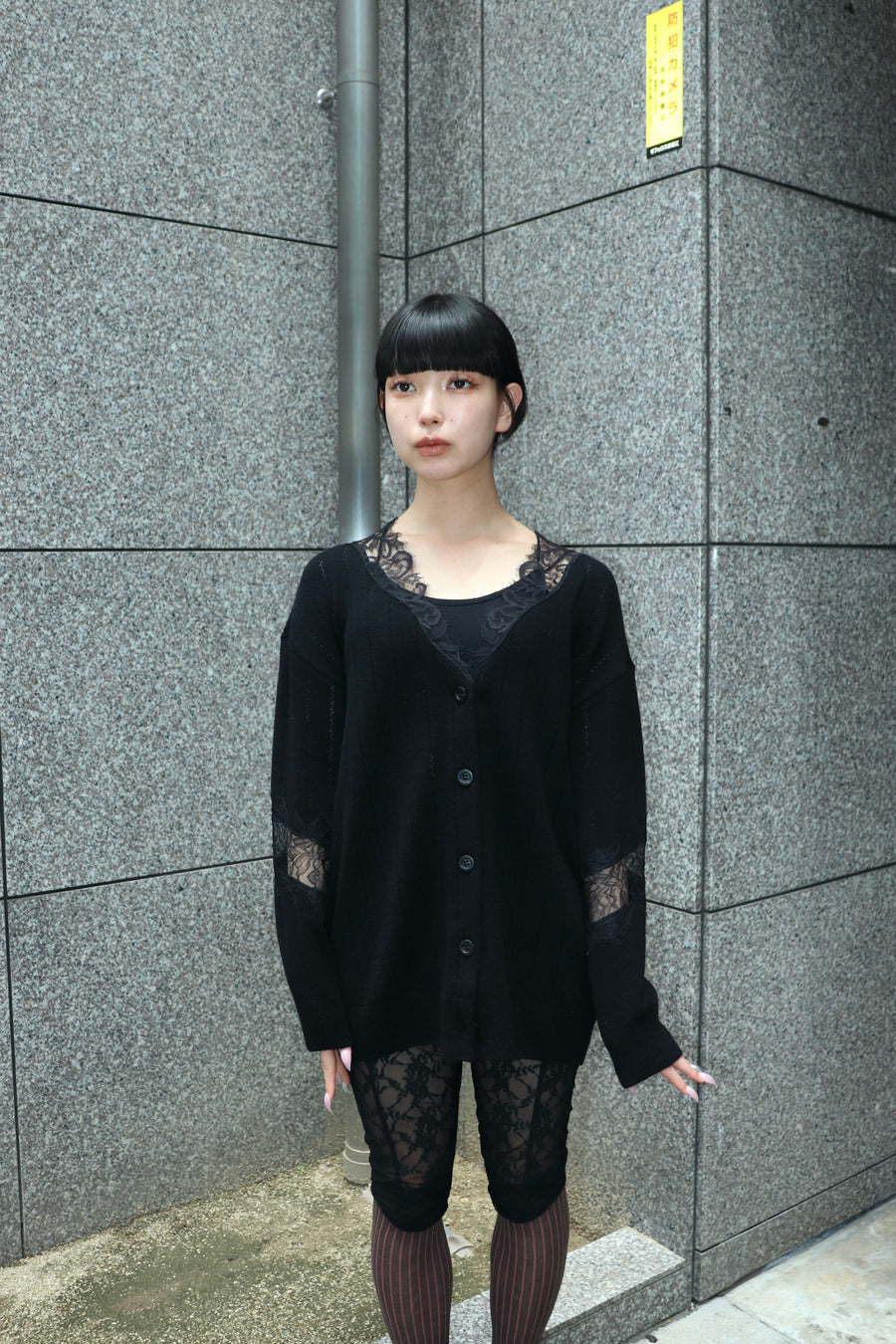 FETICO(フェティコ)のOVERSIZED HAIRY LACE PANELED KNIT CARDIGANの