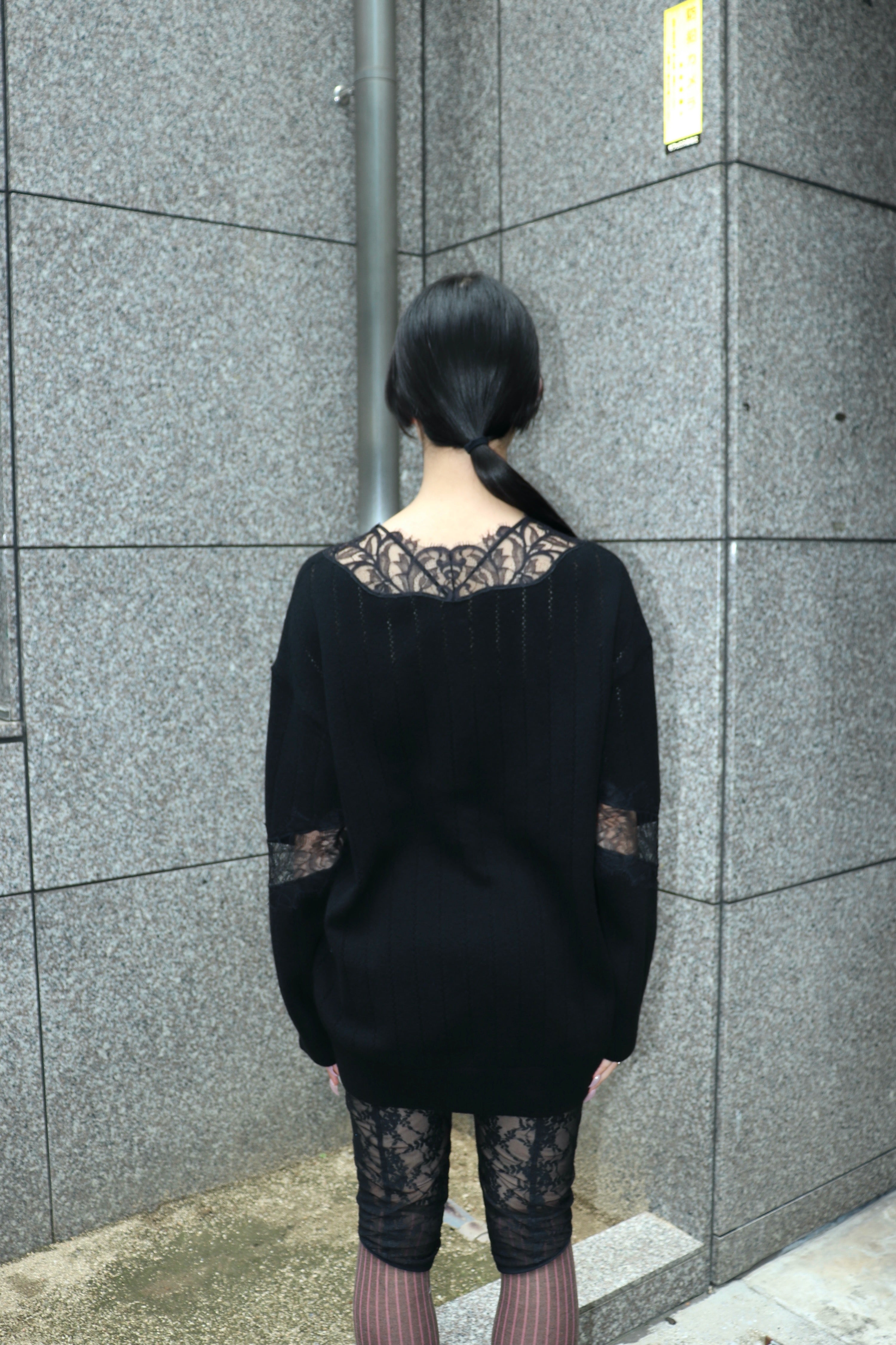 FETICO(フェティコ)のOVERSIZED HAIRY LACE PANELED KNIT CARDIGANの