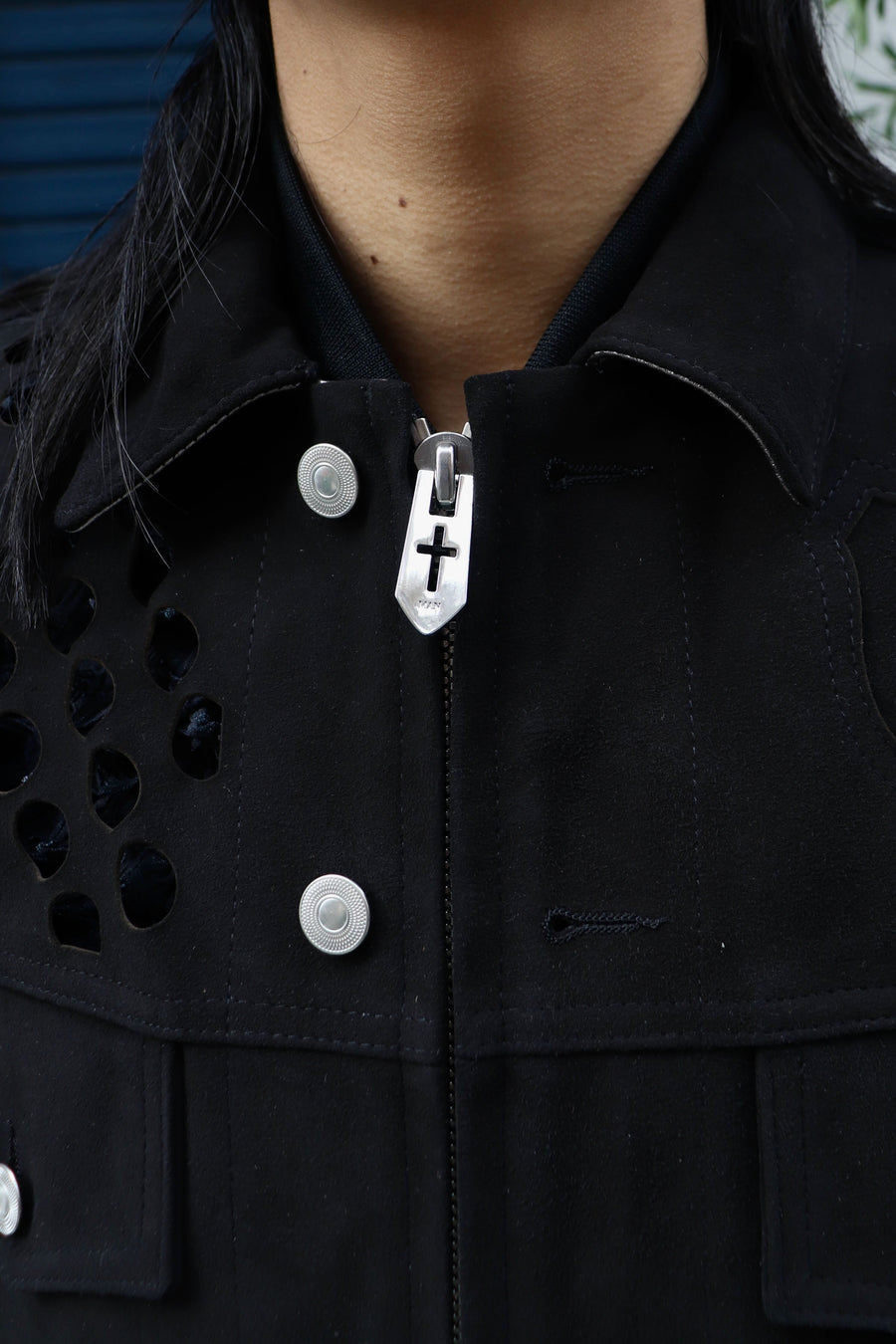 MASU  MEDAL-CUT LEATHER VEST