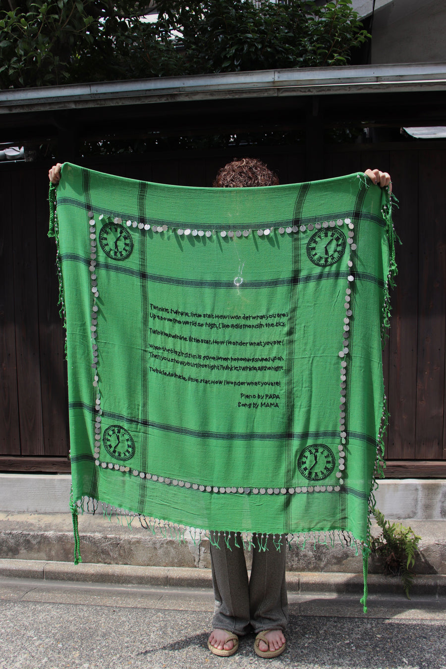 BED j.w. FORD  Hand Embroidery Scarf(GREEN)